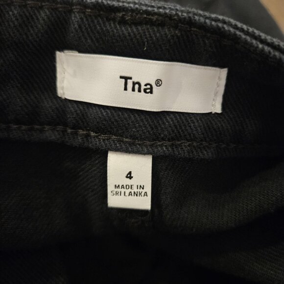 TNA Artizia Black Wide Leg Cotton High Waisted Jeans Size 4 Trendy Neutral - Picture 15 of 16